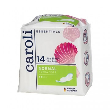 CAROLI natūralūs higieniniai įklotai NORMAL Extra Soft 14 vnt
